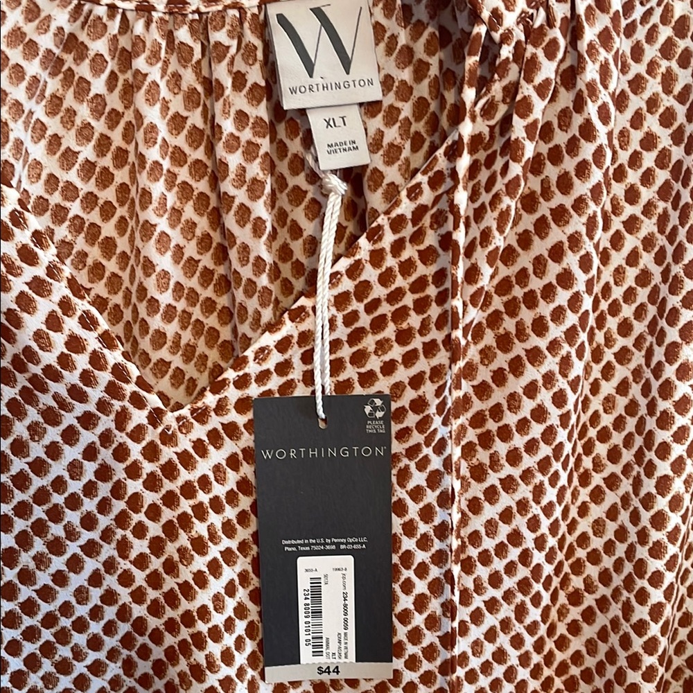 Women's Brown Patterned Top - Picture 2 of 6